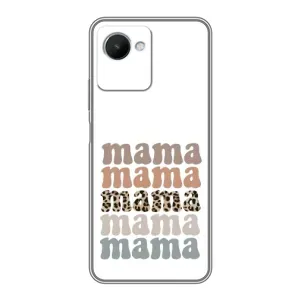 Чохол з принтом «Текстовий колаж мама» для Realme C30s