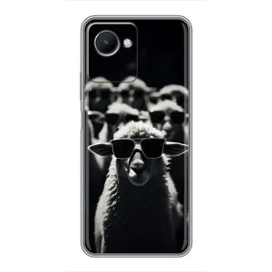 Чохол з принтом стильні тварини для RealMe C30s (Овечка в окулярах)