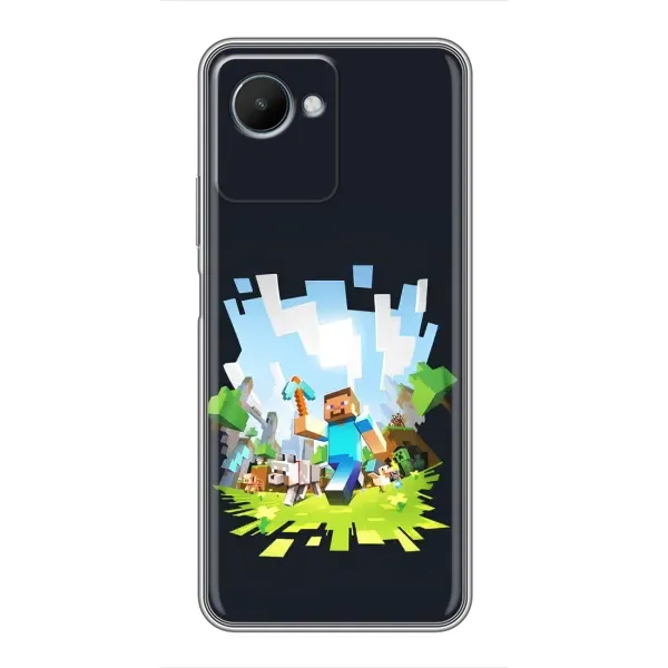 Чохол з принтом «персонажі Minecraft» для Realme C30s Чохол з принтом «персонажі Minecraft» для Realme C30s