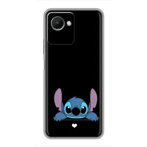 Чохол з принтом Стіч на Realme C30s (Стіч на чорному)