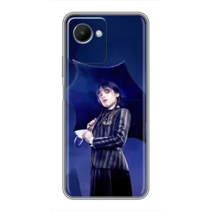 Чохли Венсдей на Realme C30s Уенсдей (AlphaPrint) (Венздей з парасолькою)