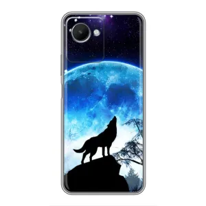Чохол з принтом «Вовк на місяць» для Realme C30s