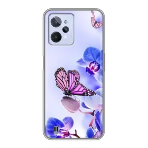 Чохли з квітами для Realme C31 (VPrint) (Метелик на квітах)
