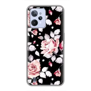 Чохли з квітами для Realme C31 (VPrint) (Квіти на чорному)
