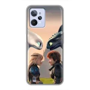 Чехол как приручить дракона на Realme C31 (Иккинг и Астрид)