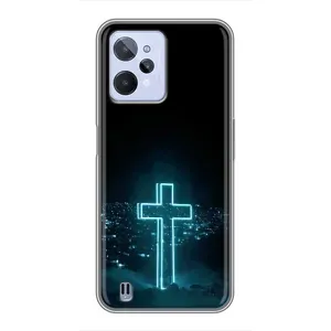 Чехол для Realme C31 (AlphaPrint) - (Христианские) (Крест и город)