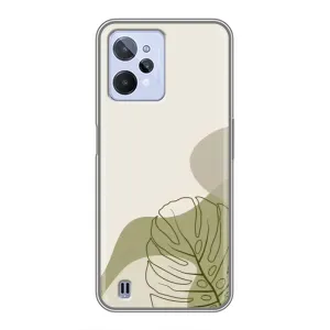 Силконовий чохол з принтом в квітах на Realme C31 (Зелена монстера дизайн)