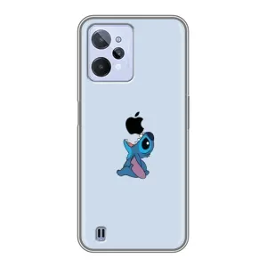 Чехол с принтом Стич на Realme C31 (Stitch apple)