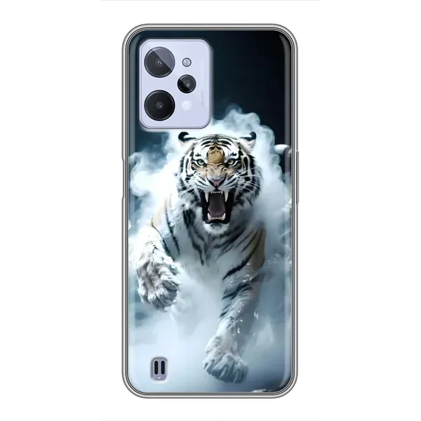 Чохол з принтом «Білий тигр у диму» для Realme C31 Чохол з принтом «Білий тигр у диму» для Realme C31