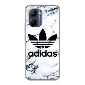 Чехлы Адидас для Realme C33 (AlphaPrint) (Адидас на мраморе)
