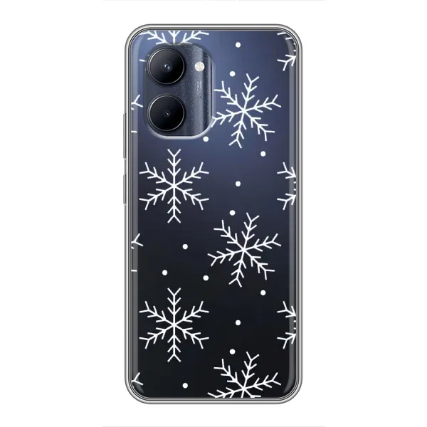 Чехол с принтом «Белые снежинки» для Realme C33 Чехол с принтом «Белые снежинки» для Realme C33