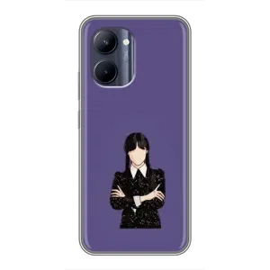 Чохли Венсдей на Realme C33 Уенсдей (AlphaPrint) (Венздей у чорному)