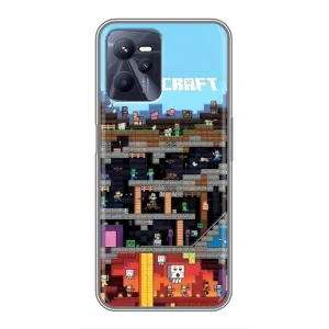 Чохол Майнкрафт на Realme C35 (AlphaPrint) Minecraft (фон Minecraft)