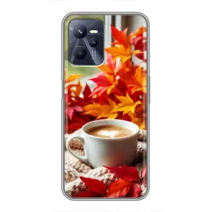 Чехол с уникальным дизайном «Осень с кофе» для Realme C35