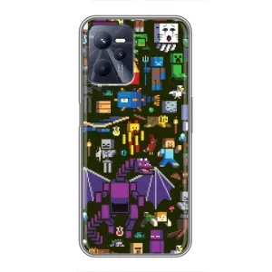 Чохол Майнкрафт на Realme C35 (AlphaPrint) Minecraft (Колаж Майнкрафт)