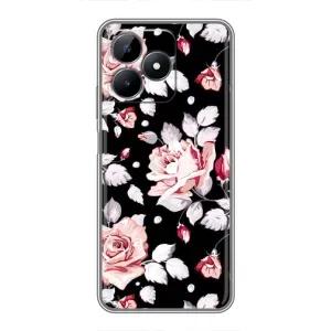 Чохли з квітами для Realme C51 (VPrint) (Квіти на чорному)