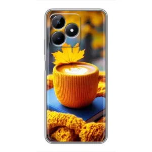 Чехол с принтом «Кофе на желтом пледе» для Realme C51