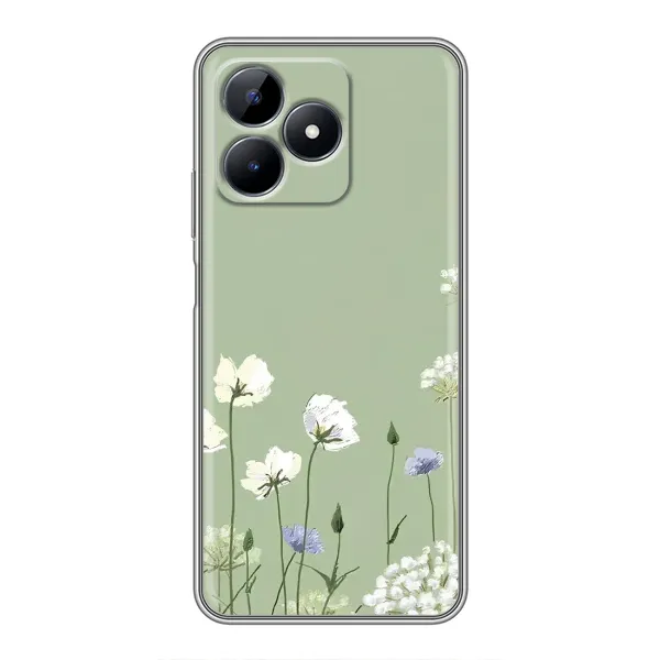 Чехол с принтом «Цветы на зеленом» для Realme C51