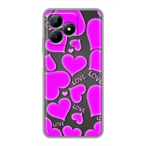 Чехлы для любимой на РілМі С51 (VPrint) (Pink hearts)