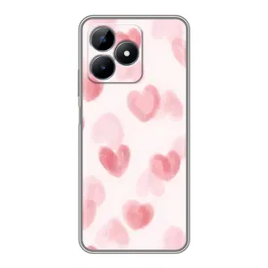 Чохол з розовим принтом для Realme C51 (Рожеві сердечки)
