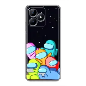 Чехол Амонг Ас для Realme C51 (AlphaPrint) (Скины в космосе)