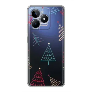 Зимні Чохли для RealMe C53
РєалМє С53 - прозорий фон (Різдвяні ялинки)