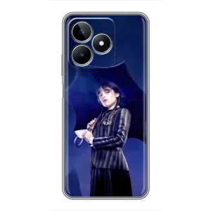 Чохли Венсдей на Realme C53 Уенсдей (AlphaPrint) (Венздей з парасолькою)