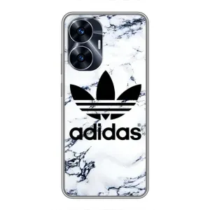 Чехлы Адидас для Realme C55 (AlphaPrint) (Адидас на мраморе)