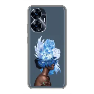 Чехлы (ART) Цветы на Realme C55 (VPrint) (Квіти на голові)