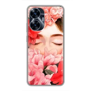 Чехлы (ART) Цветы на Realme C55 (VPrint) (Очі в квітах)