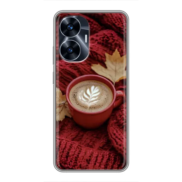 Чохол з принтом «Кава на ковдрі» для Realme C55