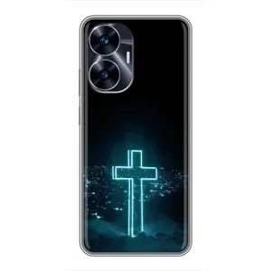 Християнські Чохли для Realme C55 (AlphaPrint) (Хрест і місто)