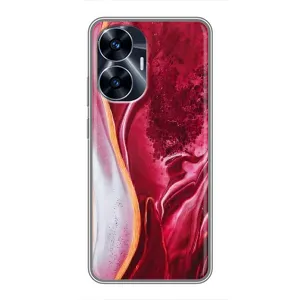 Чехол с принтом «Мрамор красный» для Realme C55