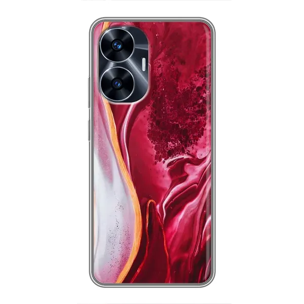 Чехол с принтом «Мрамор красный» для Realme C55