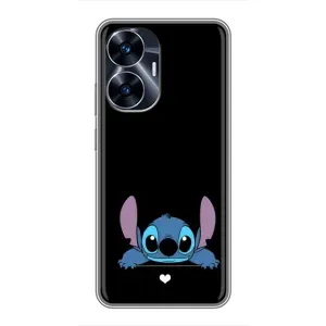 Чохол з принтом Стіч на Realme C55 (Стіч на чорному)
