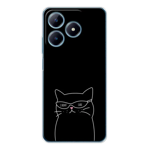Чехол с принтом «Равнодушный кот» для Realme C63 4G