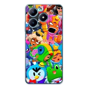 Чехол с принтом «герои Бравл Старс» для Realme C63 4G