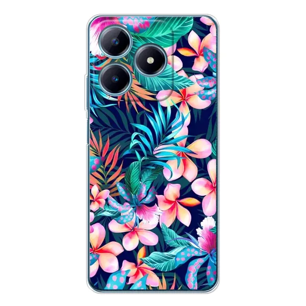 Чехол с принтом «Красочные цветы» для Realme C63 4G