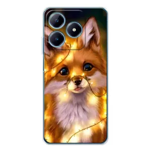 Чехлы с картинкой Лисички для Realme C63 4G (VPrint) (Лисичка в гирляндах)
