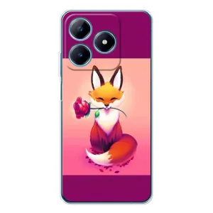 Чехлы с картинкой Лисички для Realme C63 4G (VPrint) (Лисичка с розочкой)