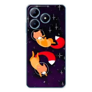 Чехлы с картинкой Лисички для Realme C63 4G (VPrint) (Лисички космонавты)
