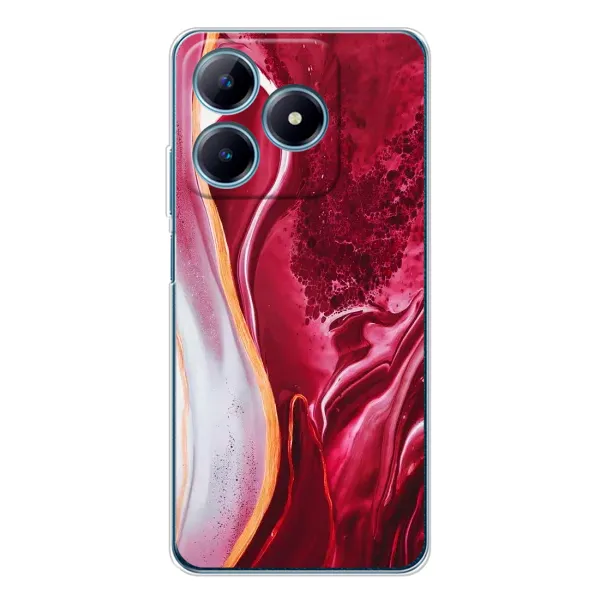 Чехол с принтом «Мрамор красный» для Realme C63 4G