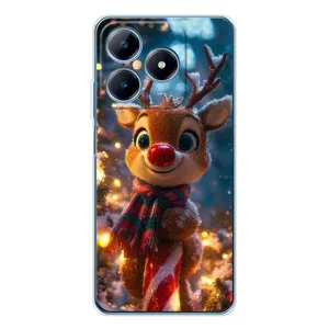 Чехол с принтом «Олень с шарфом» для Realme C63 4G