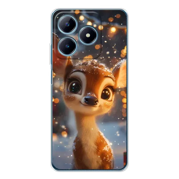 Чехол с принтом «Олененок среди гирлянд» для Realme C63 4G