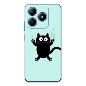Чехол с принтом «Падающий кот» для Realme C63 4G