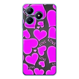 Чехлы для любимой на Реалми С63 4G (VPrint) (Pink hearts)
