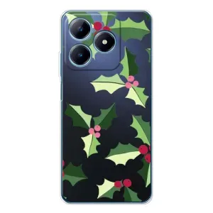 Зимние Чехлы для Реалми С63 4G - прозрачный фон (Рождественский фон)