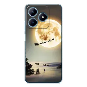 Новорічні, Святкові Чохли для Realme C63 4G - 2024 год (Санта на місяці)