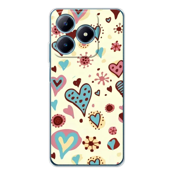Чехол с принтом «Сердечки» для Realme C63 4G Чехол с принтом «Сердечки» для Realme C63 4G