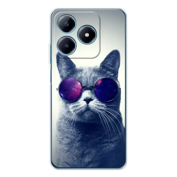 Чехол с принтом «Стильный кот» для Realme C63 4G